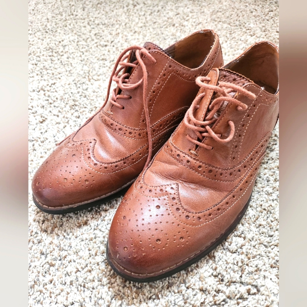 Nunn Bush Men's Brown Leather Wingtip Oxford, Size 9.5